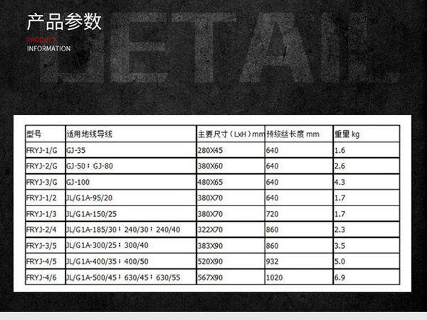 预缴式防振锤参数表